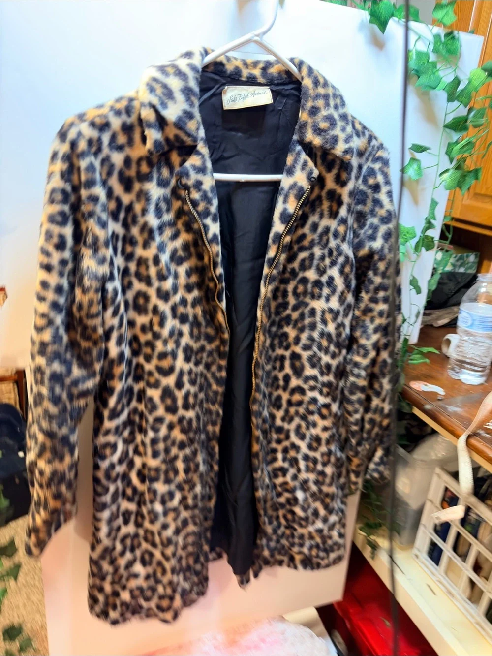 Saks Fifth Avenue Leopard-Print Teddy Jacket in Brown and Black